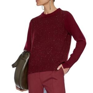 3.1 Phillip Lim 100% Cashmere Sweater Women's S Burgundy Red Crew Neck Speckle